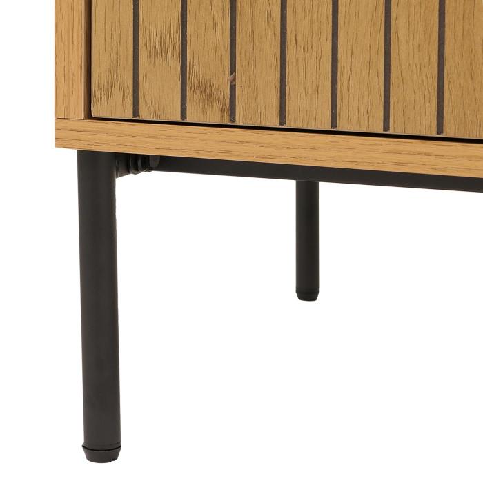 Kommode HWC-O39, Highboard Schrank, 4 Schubladen Melamin MDF 95x50x42cm ~ natur
