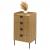 Kommode HWC-O39, Highboard Schrank, 4 Schubladen Melamin MDF 95x50x42cm ~ natur