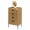 Kommode HWC-O39, Highboard Schrank, 4 Schubladen Melamin MDF 95x50x42cm ~ natur