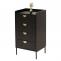 Kommode HWC-O39, Highboard Schrank, 4 Schubladen Melamin MDF 95x50x42cm ~ Holzoptik schwarz