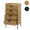Kommode HWC-O39, Highboard Schrank, 4 Schubladen Melamin MDF 95x50x42cm ~ natur