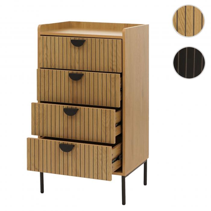 Kommode HWC-O39, Highboard Schrank, 4 Schubladen Melamin MDF 95x50x42cm ~ natur
