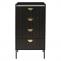 Kommode HWC-O39, Highboard Schrank, 4 Schubladen Melamin MDF 95x50x42cm ~ Holzoptik schwarz