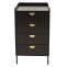 Kommode HWC-O39, Highboard Schrank, 4 Schubladen Melamin MDF 95x50x42cm ~ Holzoptik schwarz