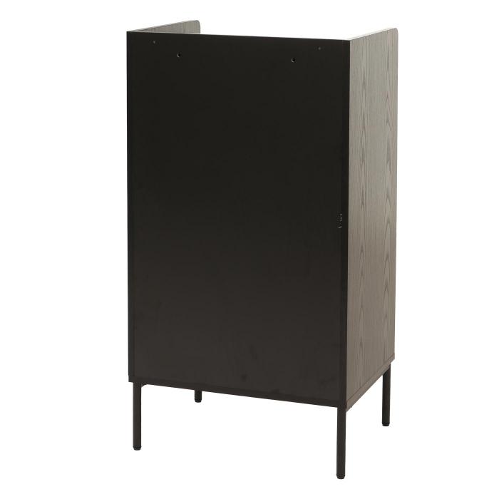Kommode HWC-O39, Highboard Schrank, 4 Schubladen Melamin MDF 95x50x42cm ~ Holzoptik schwarz