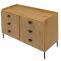 Kommode HWC-O39, Highboard Schrank, 6 Schubladen Melamin MDF 80x120x44cm ~ natur