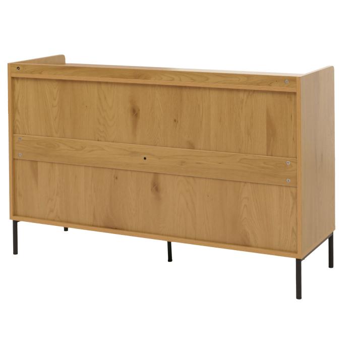 Kommode HWC-O39, Highboard Schrank, 6 Schubladen Melamin MDF 80x120x44cm ~ natur