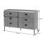 Bemaungsbild fr Produkt Kommode HWC-O39, Highboard Schrank, 6 Schubladen Melamin MDF 80x120x44cm ~ Holzoptik schwarz