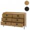 Kommode HWC-O39, Highboard Schrank, 6 Schubladen Melamin MDF 80x120x44cm ~ natur