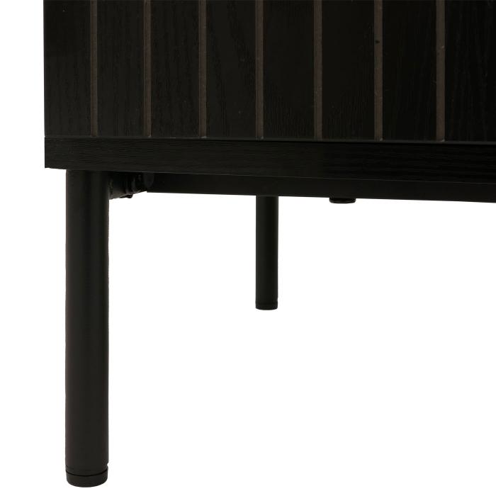 Kommode HWC-O39, Highboard Schrank, 6 Schubladen Melamin MDF 80x120x44cm ~ Holzoptik schwarz