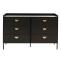 Kommode HWC-O39, Highboard Schrank, 6 Schubladen Melamin MDF 80x120x44cm ~ Holzoptik schwarz