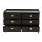 Kommode HWC-O39, Highboard Schrank, 6 Schubladen Melamin MDF 80x120x44cm ~ Holzoptik schwarz