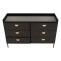 Kommode HWC-O39, Highboard Schrank, 6 Schubladen Melamin MDF 80x120x44cm ~ Holzoptik schwarz