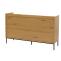 Sideboard HWC-O39, Kommode Schrank Anrichte, 3 Schubladen 2 Tren, Holz Melamin 80x130x42cm ~ natur