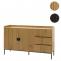 Sideboard HWC-O39, Kommode Schrank Anrichte, 3 Schubladen 2 Tren, Holz Melamin 80x130x42cm ~ natur