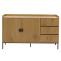 Sideboard HWC-O39, Kommode Schrank Anrichte, 3 Schubladen 2 Tren, Holz Melamin 80x130x42cm ~ natur
