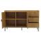 Sideboard HWC-O39, Kommode Schrank Anrichte, 3 Schubladen 2 Tren, Holz Melamin 80x130x42cm ~ natur