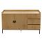Sideboard HWC-O39, Kommode Schrank Anrichte, 3 Schubladen 2 Tren, Holz Melamin 80x130x42cm ~ natur