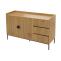 Sideboard HWC-O39, Kommode Schrank Anrichte, 3 Schubladen 2 Tren, Holz Melamin 80x130x42cm ~ natur