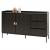 Sideboard HWC-O39, Kommode Schrank Anrichte, 3 Schubladen 2 Tren, Holz Melamin 80x130x42cm ~ Holzoptik schwarz