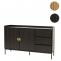 Sideboard HWC-O39, Kommode Schrank Anrichte, 3 Schubladen 2 Tren, Holz Melamin 80x130x42cm ~ Holzoptik schwarz