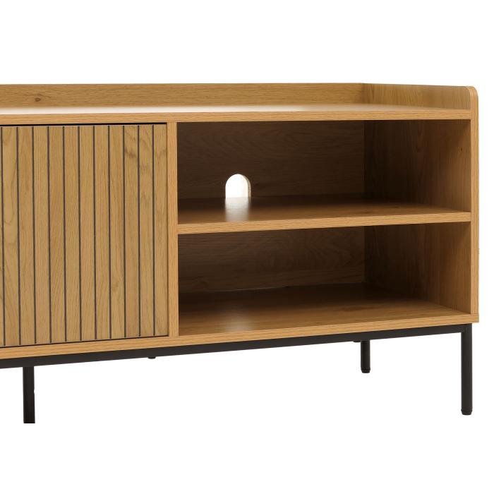 TV-Rack HWC-O39, TV-Board Fernsehtisch Lowboard TV-Schrank Kommode, Melamin MDF 56x150x40 ~ natur