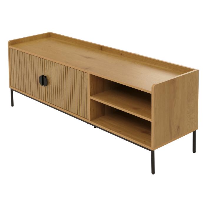 TV-Rack HWC-O39, TV-Board Fernsehtisch Lowboard TV-Schrank Kommode, Melamin MDF 56x150x40 ~ natur