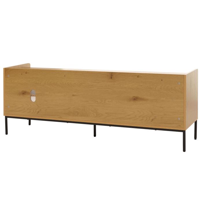 TV-Rack HWC-O39, TV-Board Fernsehtisch Lowboard TV-Schrank Kommode, Melamin MDF 56x150x40 ~ natur