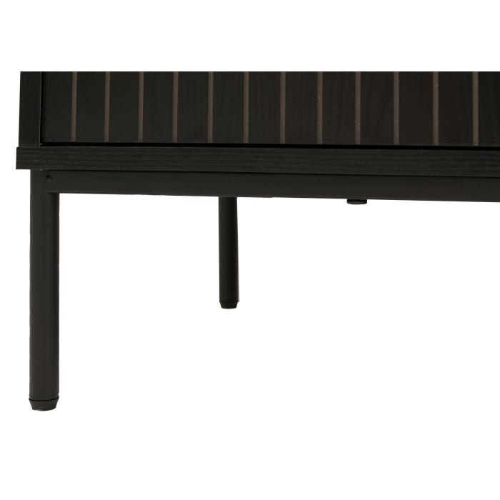 TV-Rack HWC-O39, TV-Board Fernsehtisch Lowboard TV-Schrank Kommode, Melamin MDF 56x150x40 ~ Holzoptik schwarz