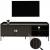TV-Rack HWC-O39, TV-Board Fernsehtisch Lowboard TV-Schrank Kommode, Melamin MDF 56x150x40cm ~ Holzoptik schwarz