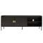 TV-Rack HWC-O39, TV-Board Fernsehtisch Lowboard TV-Schrank Kommode, Melamin MDF 56x150x40 ~ Holzoptik schwarz