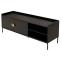 TV-Rack HWC-O39, TV-Board Fernsehtisch Lowboard TV-Schrank Kommode, Melamin MDF 56x150x40 ~ Holzoptik schwarz