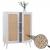 Highboard HWC-M38, Kommode Schrank Sideboard, Staufcher, Kubu Rattan Holz 106x80x41cm ~ wei