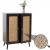 Highboard HWC-M38, Kommode Schrank Sideboard, Staufcher, Kubu Rattan Holz 106x80x41cm ~ schwarz
