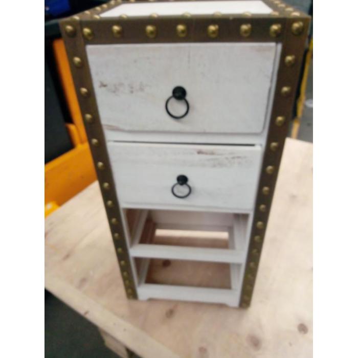 B-Ware (Farbe blttert ab SK3) | Kommode Duran, Schubladenkommode, 4 Schubladen 70x33x26cm Shabby-Look Vintage ~ wei