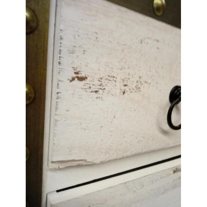 B-Ware (Farbe blttert ab SK3) | Kommode Duran, Schubladenkommode, 4 Schubladen 70x33x26cm Shabby-Look Vintage ~ wei