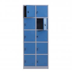 Schließfachschrank HWC-L58, Aktenschrank Büroschrank Mehrzweckschrank, abschließbar Metall 185x70x40cm ~ blau
