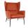 Lounge-Sessel HWC-L62, Ohrensessel Cocktailsessel Sessel Polstersessel, Stoff/Textil Metall ~ terracotta-braun