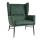 Lounge-Sessel HWC-L62, Ohrensessel Cocktailsessel Sessel Polstersessel, Stoff/Textil Metall ~ grn