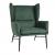 Lounge-Sessel HWC-L62, Ohrensessel Cocktailsessel Sessel Polstersessel, Stoff/Textil Metall ~ grn