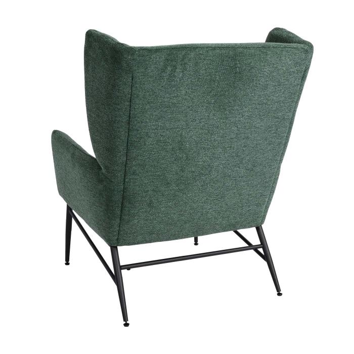 Lounge-Sessel HWC-L62, Ohrensessel Cocktailsessel Sessel Polstersessel, Stoff/Textil Metall ~ grn