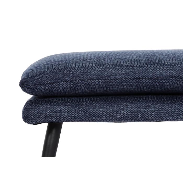 Hocker HWC-L62, Sitzhocker Fuablage Ottomane Polsterhocker, 38x56x40cm Stoff/Textil ~ blau