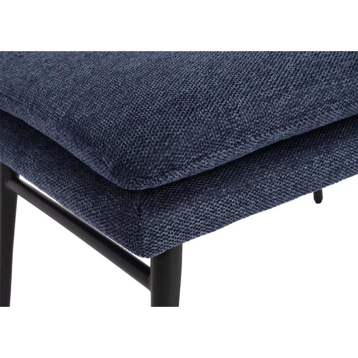Hocker HWC-L62, Sitzhocker Fuablage Ottomane Polsterhocker, 38x56x40cm Stoff/Textil ~ blau
