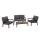 Garnitur HWC-L64, Gartenlounge Gartengarnitur Lounge-Set Sitzgruppe Sofa, Metall ~ Polster grau