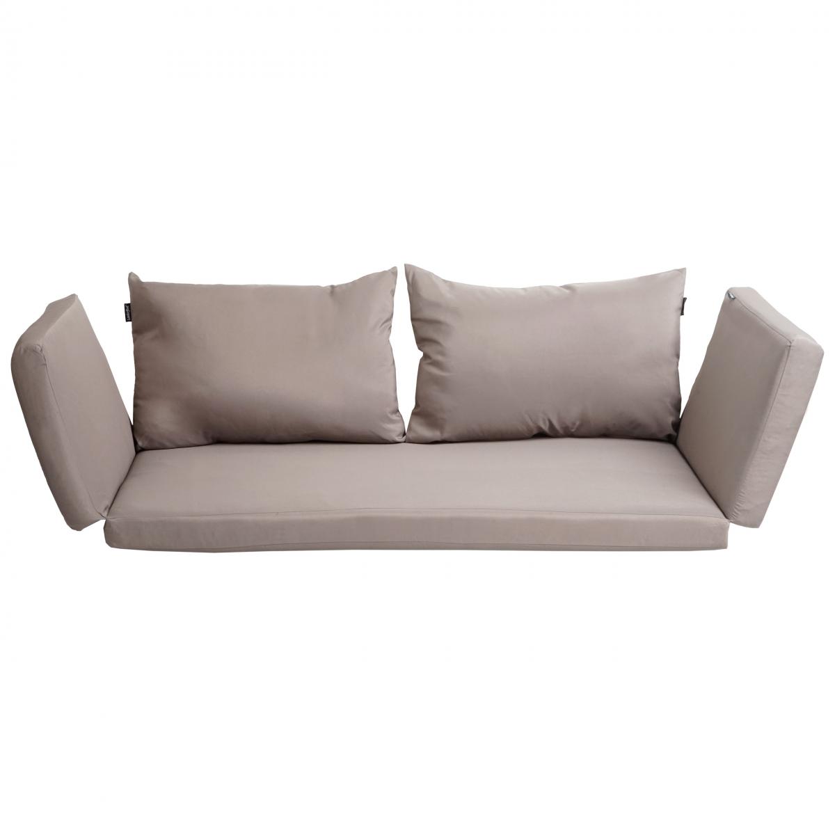 Kissen fr Sitzbank, Bankauflage Sitzkissen Polsterauflage Sitzpolster waschbar, Stoff/Textil 213x64cm ~ hellbraun