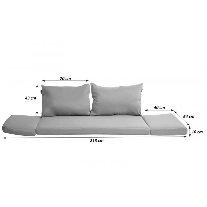 Kissen fr Sitzbank, Bankauflage Sitzkissen Polsterauflage Sitzpolster waschbar, Stoff/Textil 213x64cm ~ hellbraun