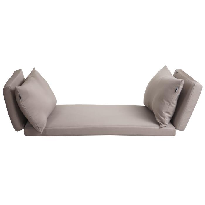 Kissen fr Sitzbank, Bankauflage Sitzkissen Polsterauflage Sitzpolster waschbar, Stoff/Textil 213x64cm ~ hellbraun