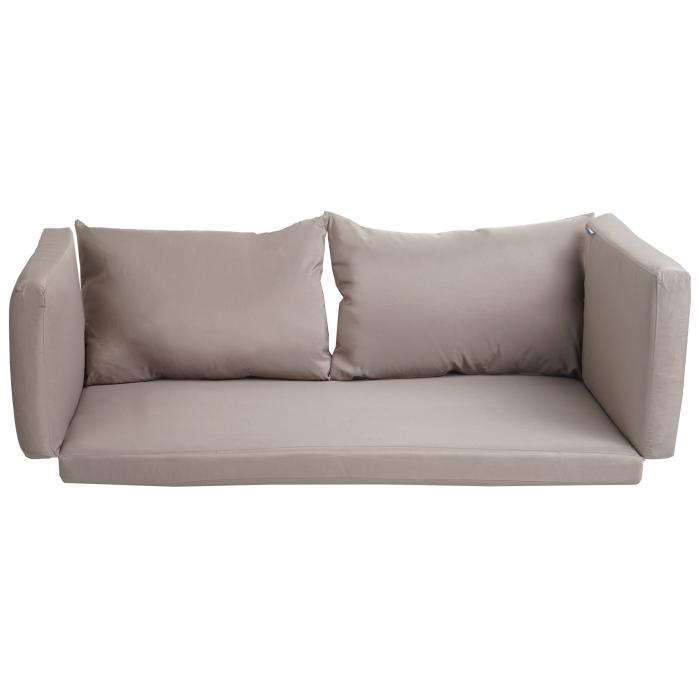 Kissen fr Sitzbank, Bankauflage Sitzkissen Polsterauflage Sitzpolster waschbar, Stoff/Textil 213x64cm ~ hellbraun