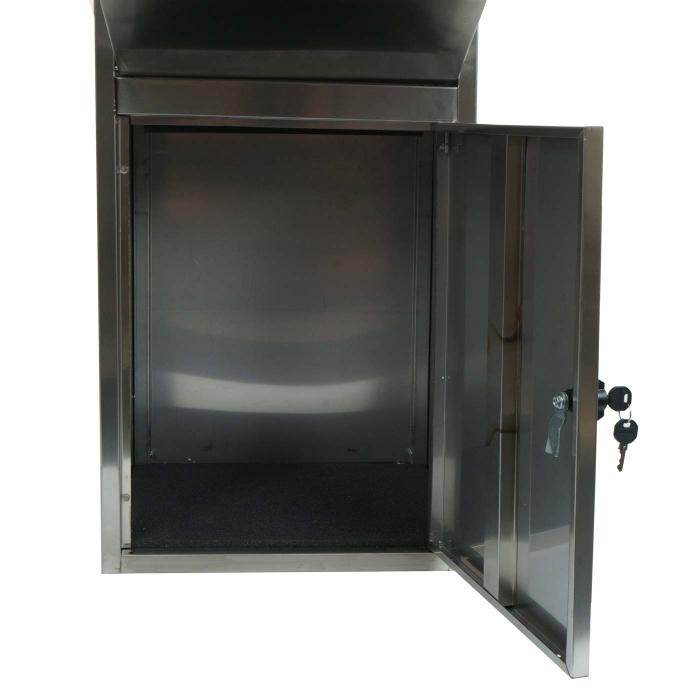 B-Ware Paketkasten HWC-L57, Paketbox Briefkasten Paketstation, Metall 102x41x38cm ~ verzinkt anthrazit-wei