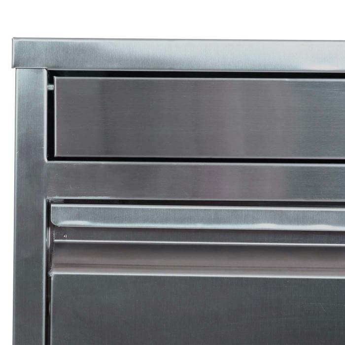 B-Ware Paketkasten HWC-L57, Paketbox Briefkasten Paketstation, Metall 102x41x38cm ~ verzinkt anthrazit-wei